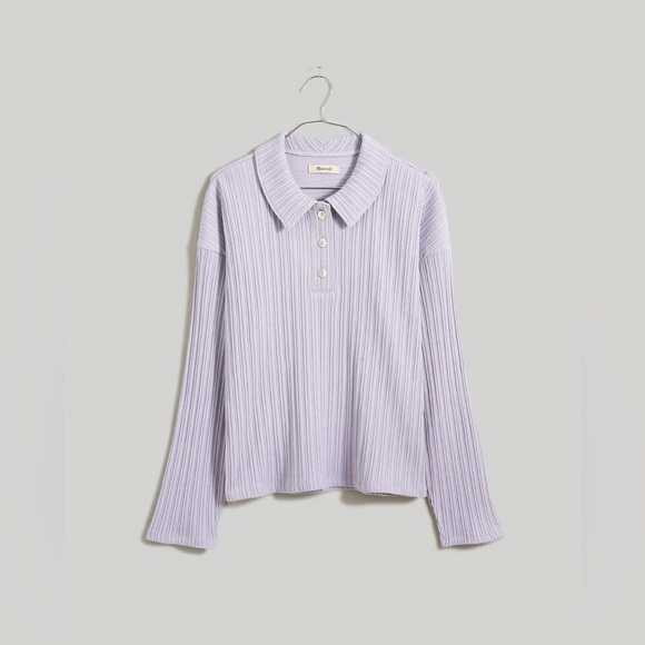 Madewell Variegated Rib Boxy Polo Shirt - Picture 13 of 13